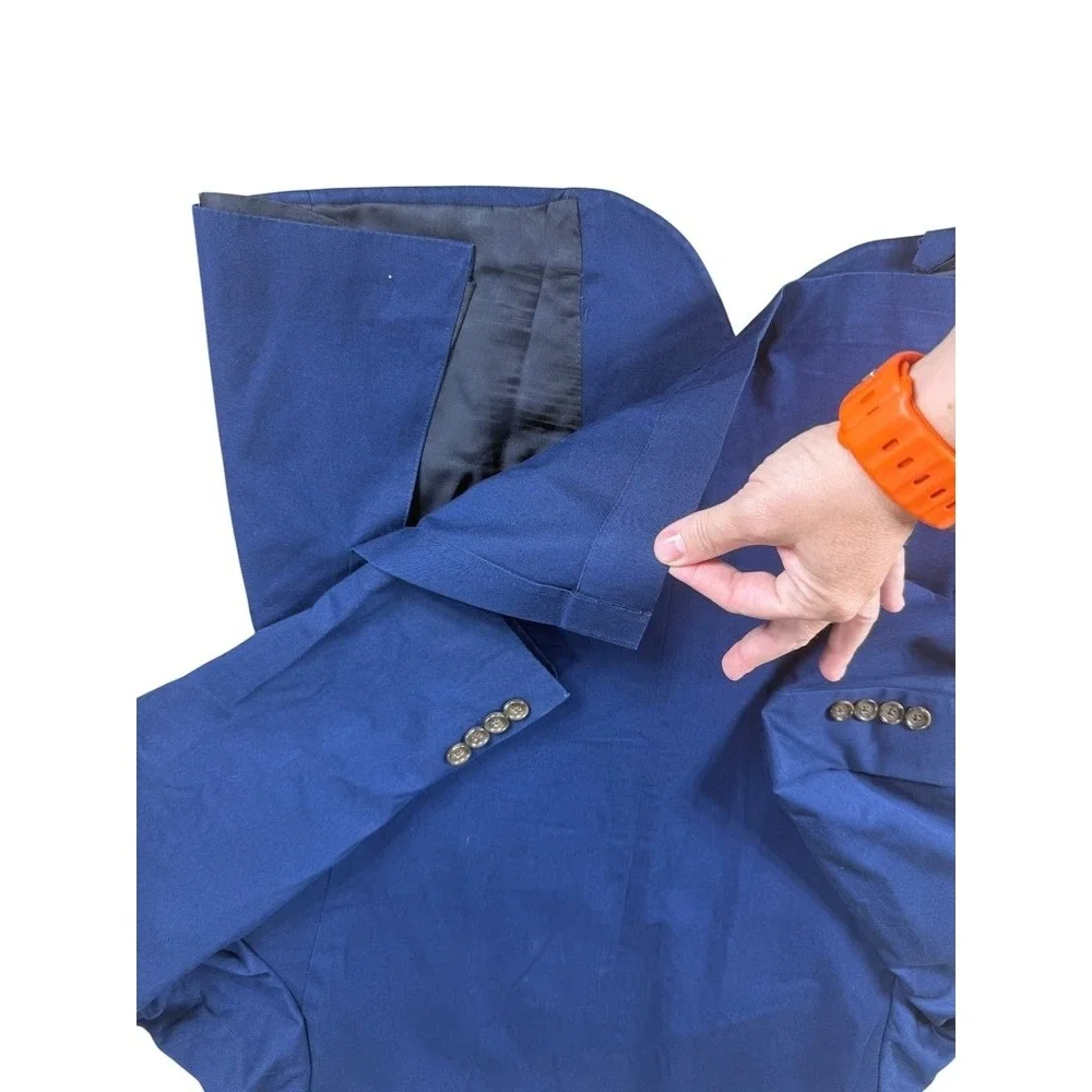J Crew Ludlow Blazer Mens 40R Blue Italian Cotton Sport Coat LARUSMANI‎ Fabric